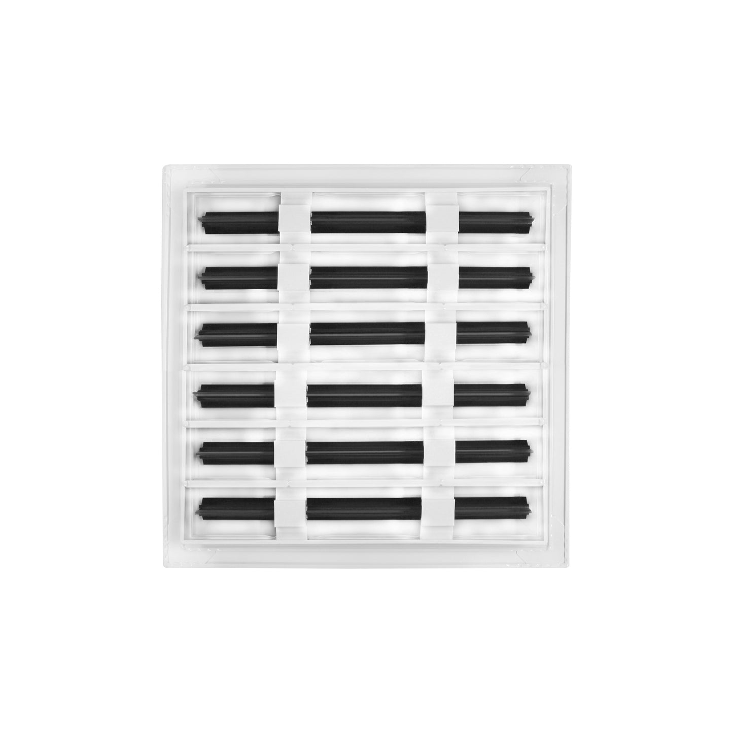 De atras de 12x12 Ventila Moderna de Color Blanco para Aire Acondicionado - 12x12 Estandard Difusor Lineal - Texas Buildmart