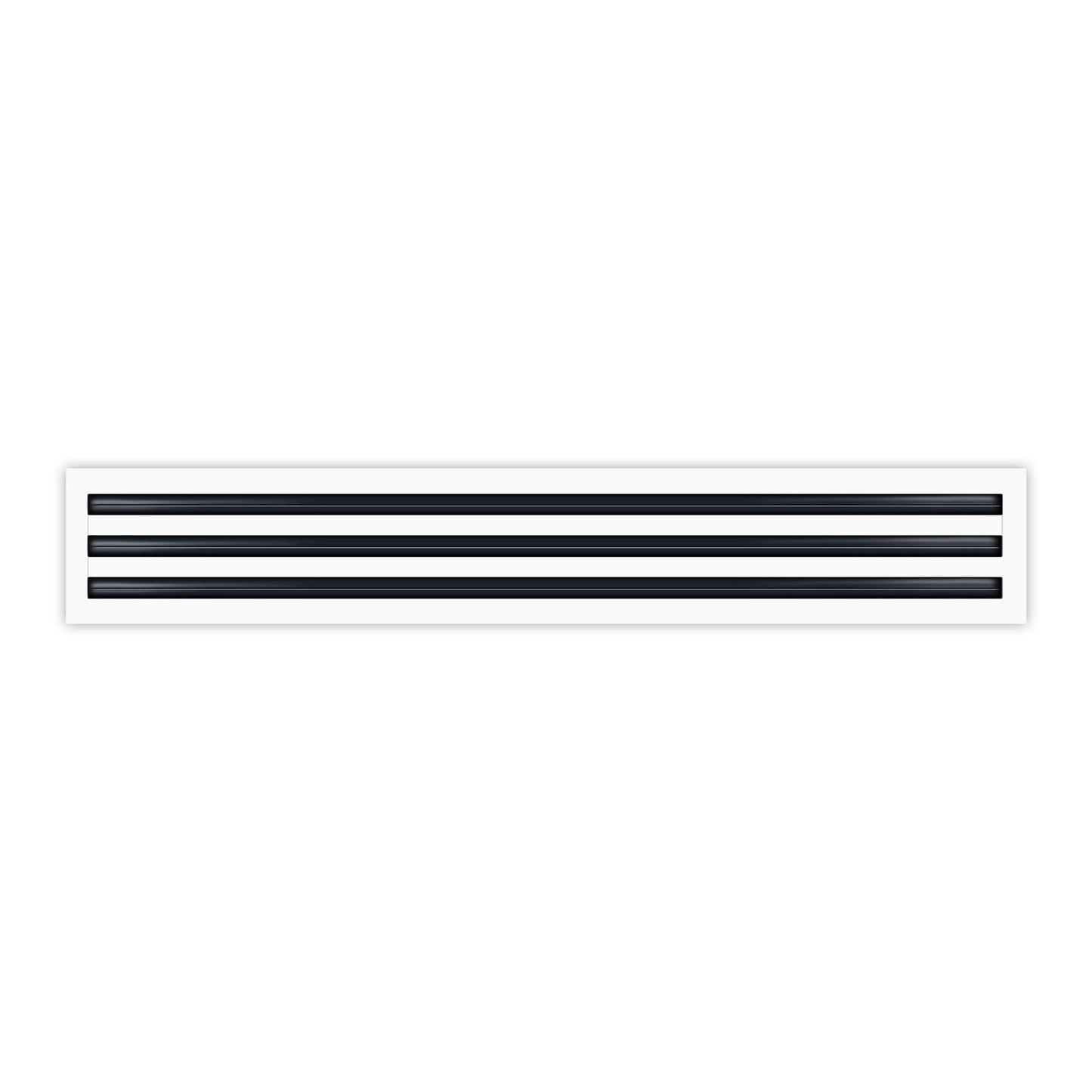 BUILDMART - Difusor Lineal de 36 pulgadas - (3 Ranura) Tres Ranuras - Registro Lineal de Aire Acondicionado - Rejilla Decorativa Blanca de Aluminio para Aire