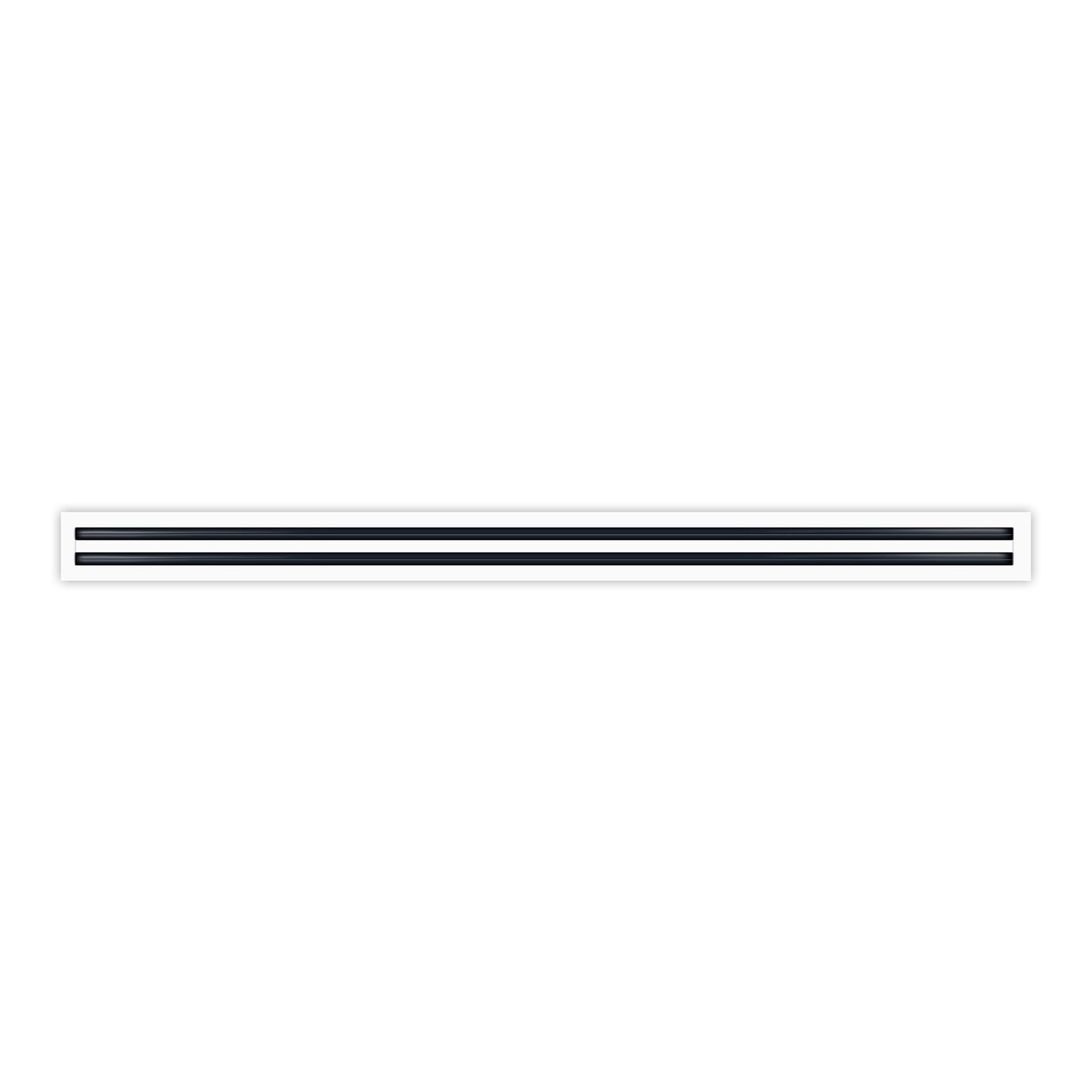BUILDMART - Difusor Lineal de 60 pulgadas - (2 Ranuras) Dos Ranuras - Registro Lineal de Aire Acondicionado - Rejilla Decorativa Blanca de Aluminio para Aire
