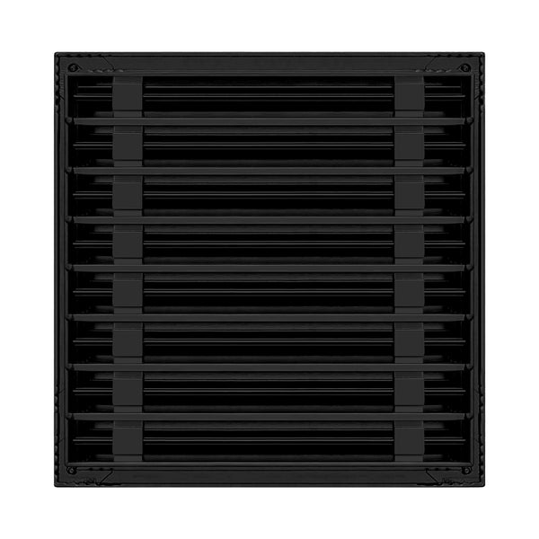 De atras de 16x16 Ventila Moderna de Color Negro para Aire Acondicionado - 16x16 Estandard Difusor Lineal - Texas Buildmart