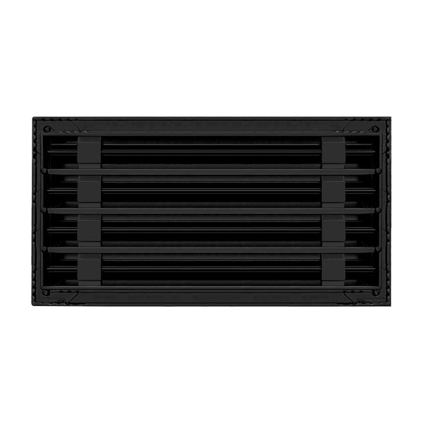 De atras de 16x8 Ventila Moderna de Color Negro para Aire Acondicionado - 16x8 Estandard Difusor Lineal - Texas Buildmart