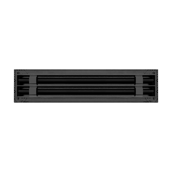 De atras de cubierta de ventilación de aire acondicionado lineal de 18 pulgadas y 2 ranuras de color negro - Difusor lineal blanco - Texas Buildmart