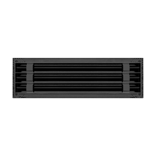 De atras de cubierta de ventilación de aire acondicionado lineal de 18 pulgadas y 3 ranuras de color negro - Difusor lineal blanco - Texas Buildmart