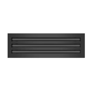 Frente de cubierta de ventilación de aire acondicionado lineal de 18 pulgadas y 3 ranuras de color negro - Difusor lineal blanco - Texas Buildmart