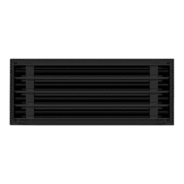De atras de 20x8 Ventila Moderna de Color Negro para Aire Acondicionado - 20x8 Estandard Difusor Lineal - Texas Buildmart