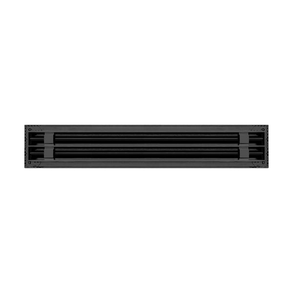 De atras de cubierta de ventilación de aire acondicionado lineal de 24 pulgadas y 2 ranuras de color negro - Difusor lineal blanco - Texas Buildmart