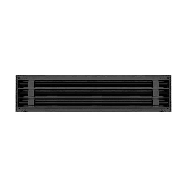 De atras de cubierta de ventilación de aire acondicionado lineal de 24 pulgadas y 3 ranuras de color negro - Difusor lineal blanco - Texas Buildmart