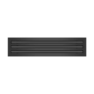 Frente de cubierta de ventilación de aire acondicionado lineal de 24 pulgadas y 3 ranuras de color negro - Difusor lineal blanco - Texas Buildmart