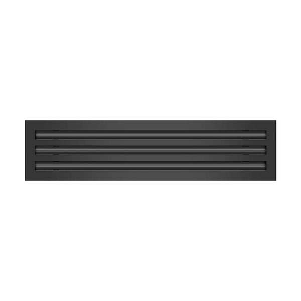 Frente de cubierta de ventilación de aire acondicionado lineal de 24 pulgadas y 3 ranuras de color negro - Difusor lineal blanco - Texas Buildmart