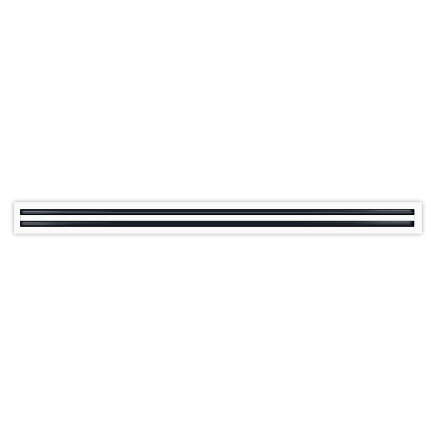 BUILDMART - Difusor Lineal de 48 pulgadas - (2 Ranuras) Dos Ranuras - Registro Lineal de Aire Acondicionado - Rejilla Decorativa Blanca de Aluminio para Aire