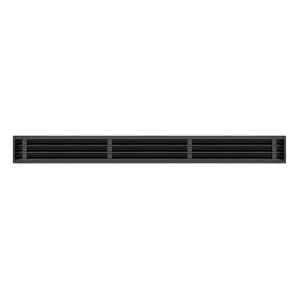 De atras de cubierta de ventilación de aire acondicionado lineal de 48 pulgadas y 3 ranuras de color negro - Difusor lineal blanco - Texas Buildmart