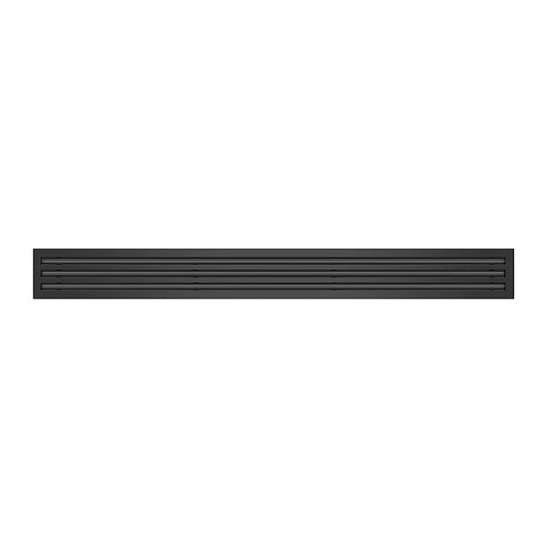Frente de cubierta de ventilación de aire acondicionado lineal de 48 pulgadas y 3 ranuras de color negro - Difusor lineal blanco - Texas Buildmart